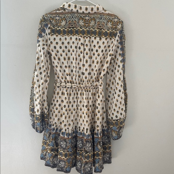 Anthropologie Floral Mini Dress size XS Long Sleeve Embroidered Shirtdress - Picture 15 of 15